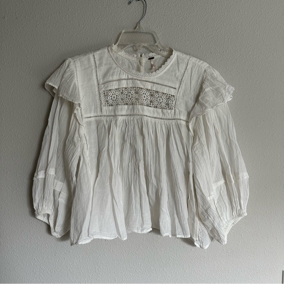 SOLD!!! Free people lace gauze top size small - Picture 4 of 8